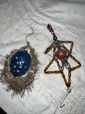 2 Antique Victorian glass Christmas ornaments